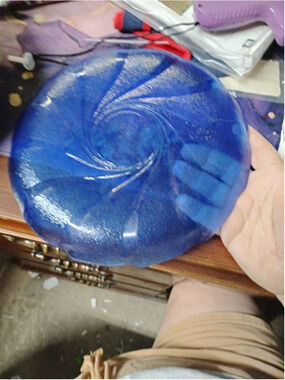 Arcoroc France Cobalt Blue Swirl Glass Dinner Plate 9”